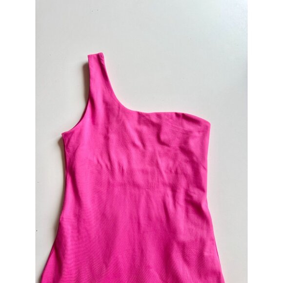 GIRLFRIEND COLLECTIVE Bianca Pink One Shoulder Mini Tennis Dress, Size XS - Picture 5 of 16